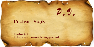 Priher Vajk névjegykártya